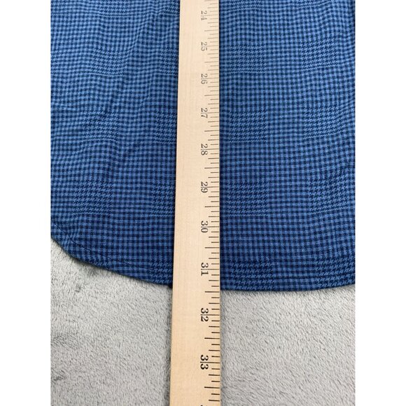 Columbia Mens Large Blue Plaid Gingham Print Shirt Long Sleeve Button-Up Fishing - Picture 5 of 9